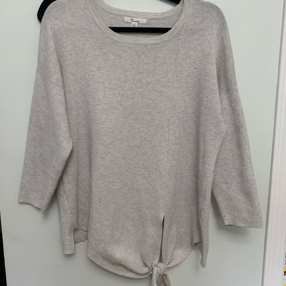 89th & Madison Soft Gray Knit Top